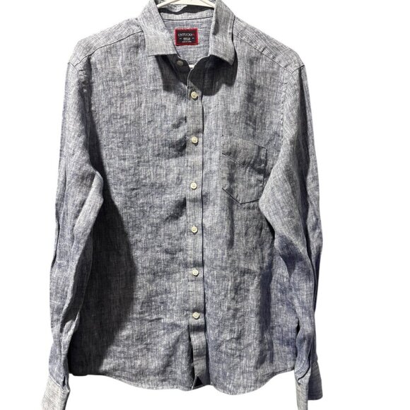 Untuckit Linen Long Sleeve Button Down Shirt Slim Fit Size M - Picture 1 of 5